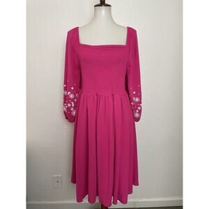 Torrid Dress Mini Pullover Smocked Floral Print Stretch